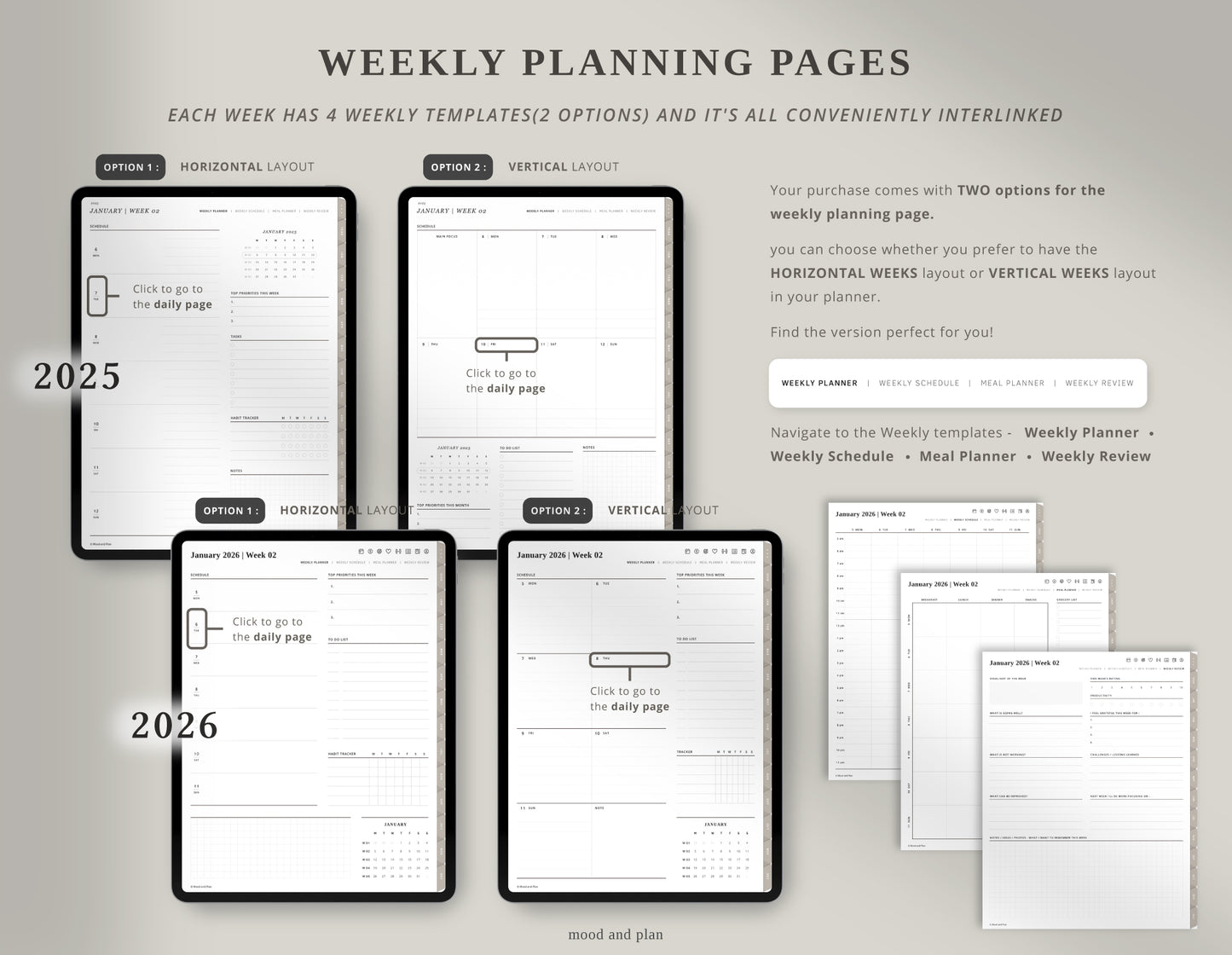 2025 2026 Portrait Digital Planner | Brown