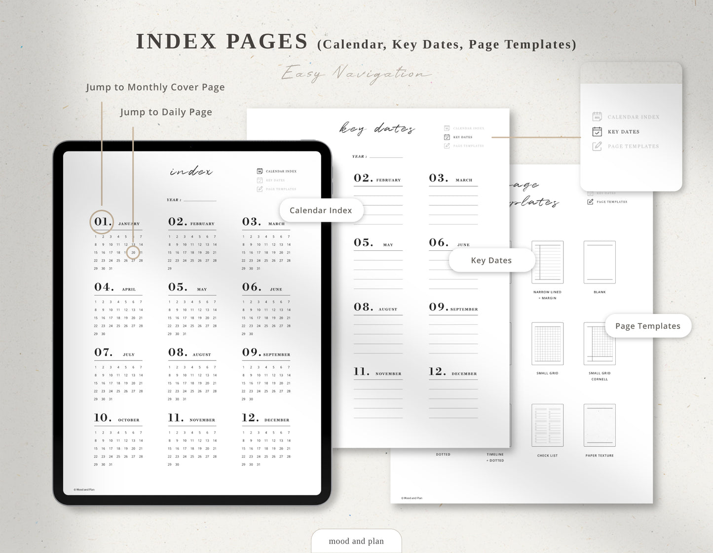 365 Day Undated Digital Planner | Portrait