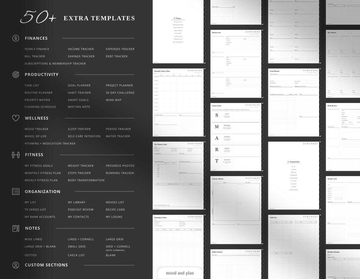 2025 2026 Portrait Digital Planner | White