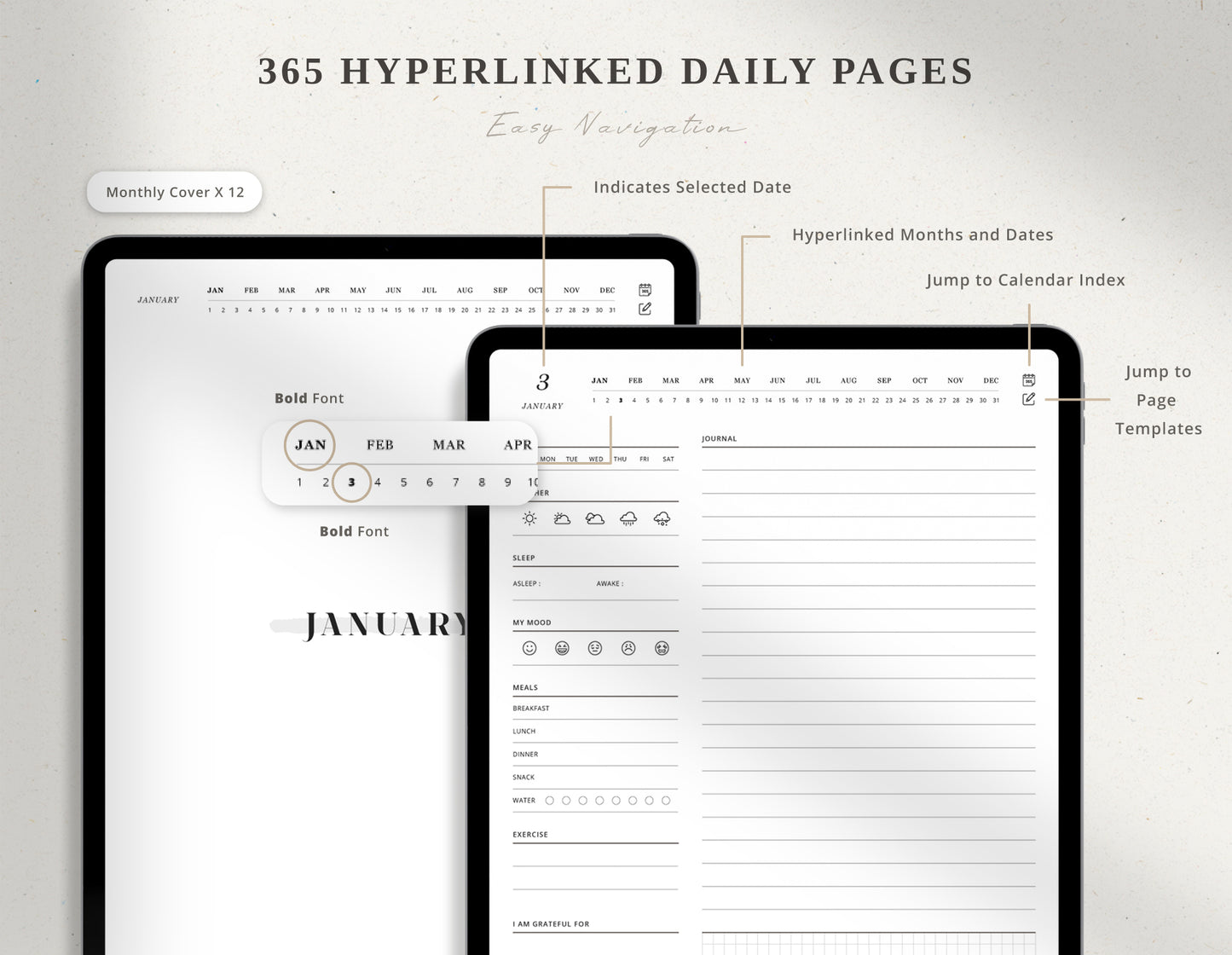 365 Day Undated Digital Journal | Portrait