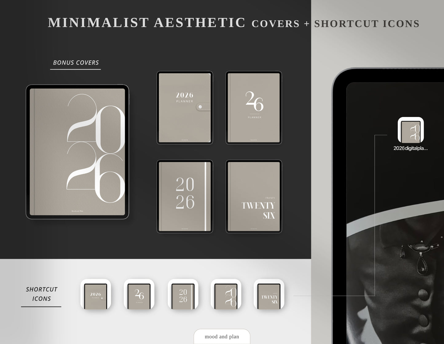 2025 2026 Portrait Digital Planner | Brown