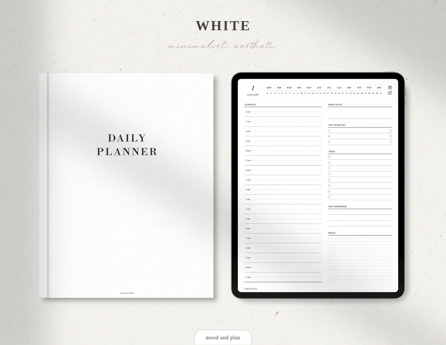 365 Day Undated Digital Planner | Portrait