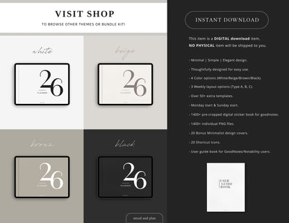 2026 Landscape Digital Planner Bundle | 4 Colors