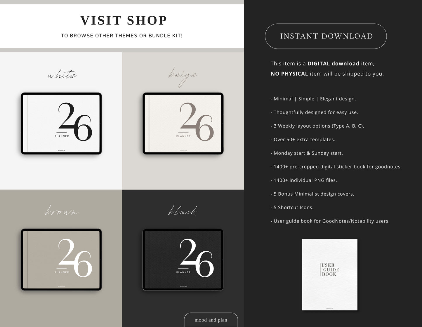 2026 Landscape Digital Planner | White