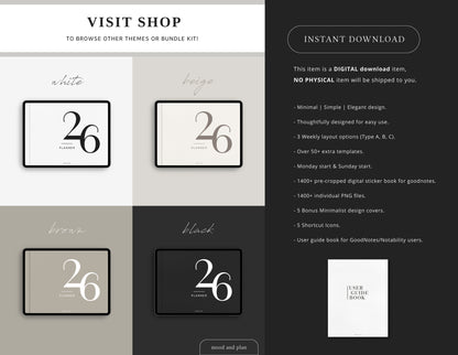 2026 Landscape Digital Planner | White