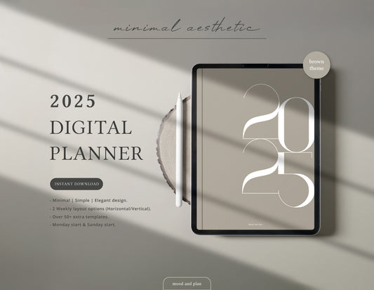 2025 Portrait Digital Planner | Brown