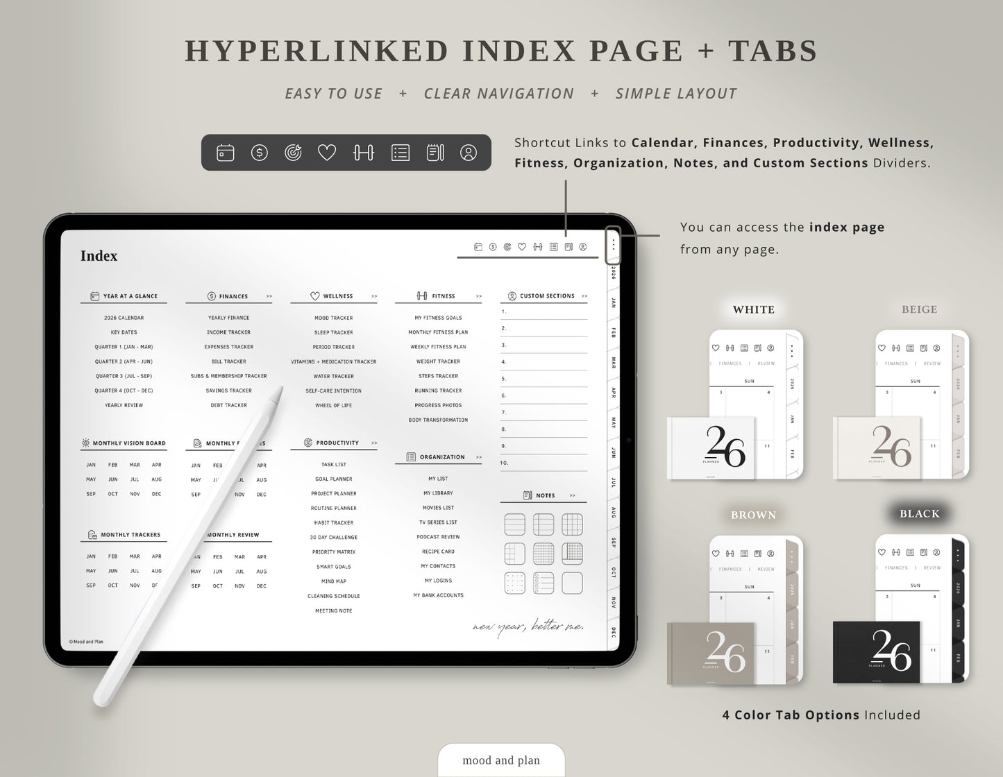2026 Landscape Digital Planner Bundle | 4 Colors