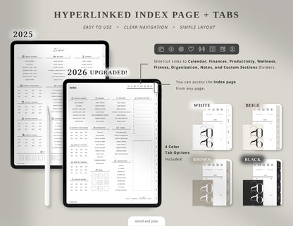 2025 2026 Portrait Premium Digital Planner Bundle