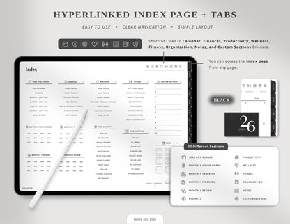2026 Landscape Digital Planner | Black