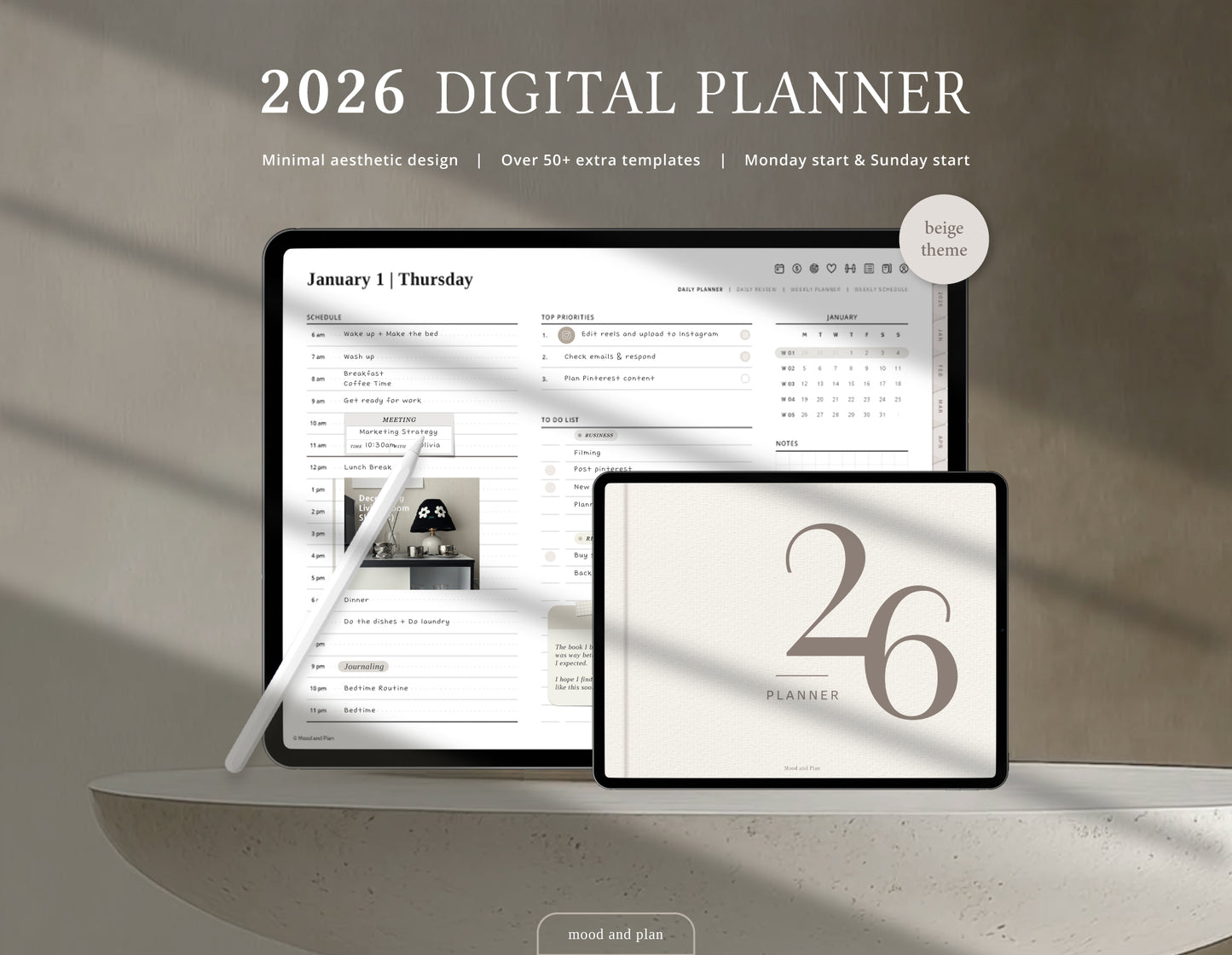 2026 Landscape Digital Planner | Beige