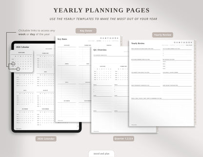 2026 Portrait Digital Planner | Beige