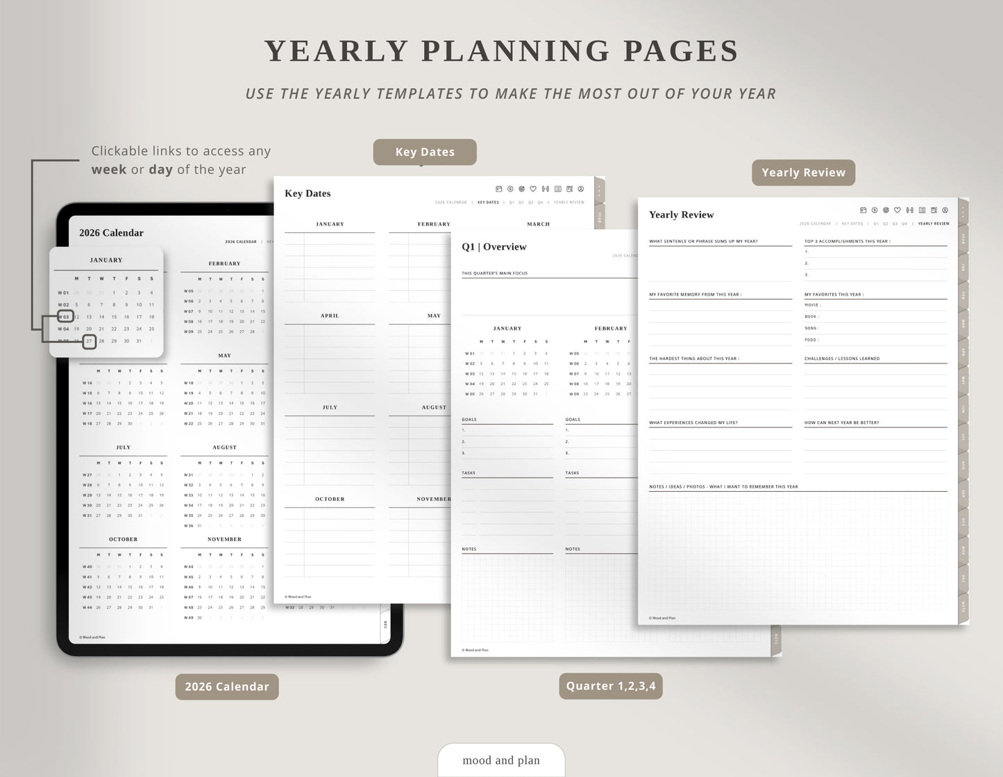 2026 Portrait Digital Planner | Brown