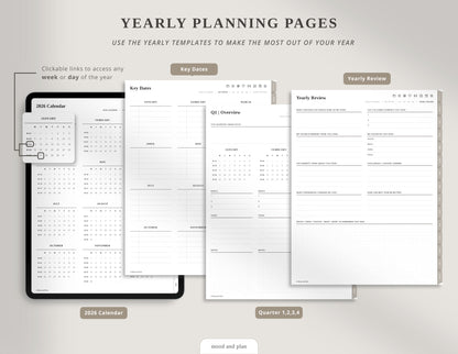 2026 Portrait Digital Planner | Brown