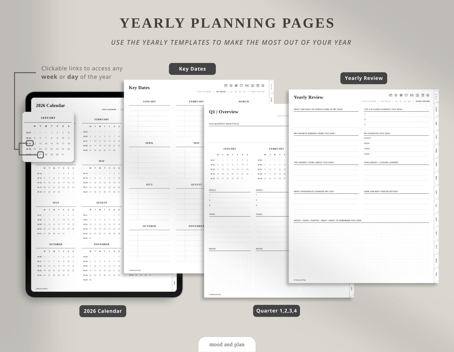 2026 Portrait Digital Planner | White