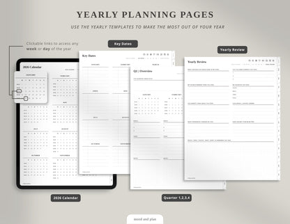 2026 Portrait Digital Planner | White