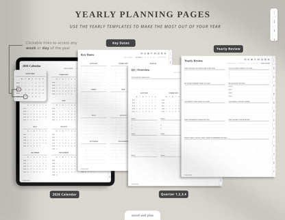 2026 Portrait Digital Planner Bundle | 4 Colors