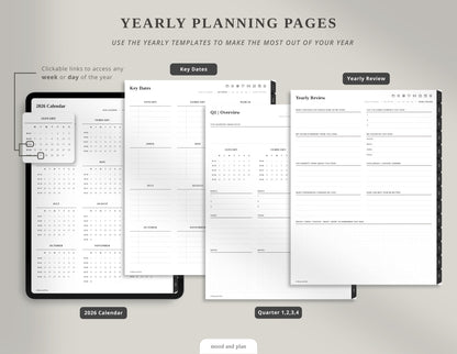 2026 Portrait Digital Planner | Black