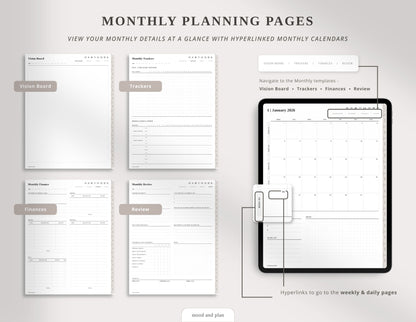 2026 Portrait Digital Planner | Beige