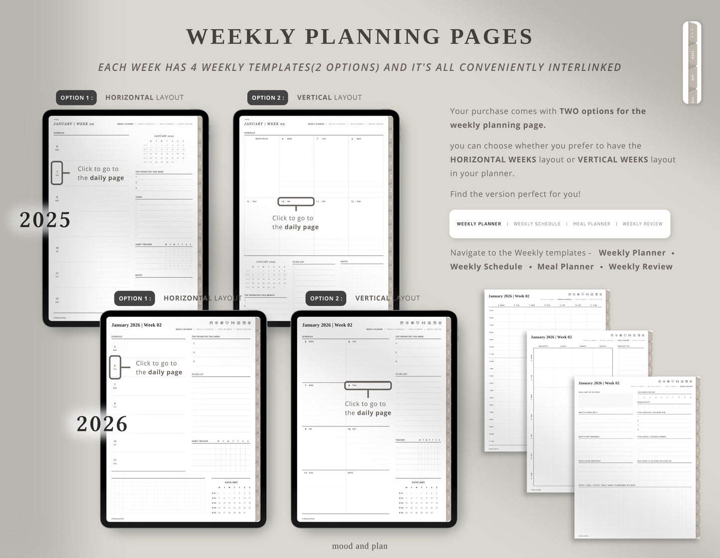 2025 2026 Portrait Premium Digital Planner Bundle