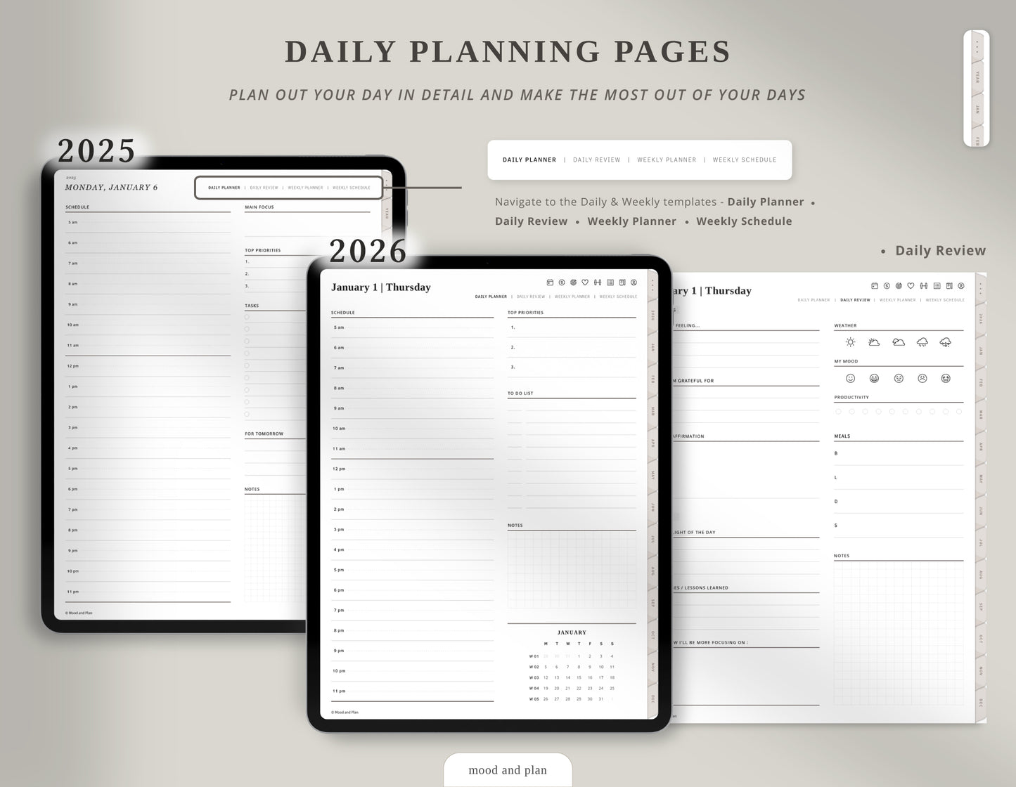 2025 2026 Portrait Premium Digital Planner Bundle