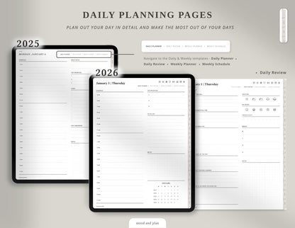 2025 2026 Portrait Premium Digital Planner Bundle