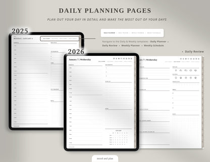 2025 2026 Portrait Digital Planner | Brown