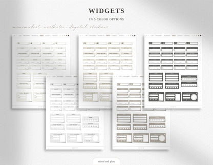Minimalist Aesthetic Digital Sticker Pack | 5 Neutral Colors