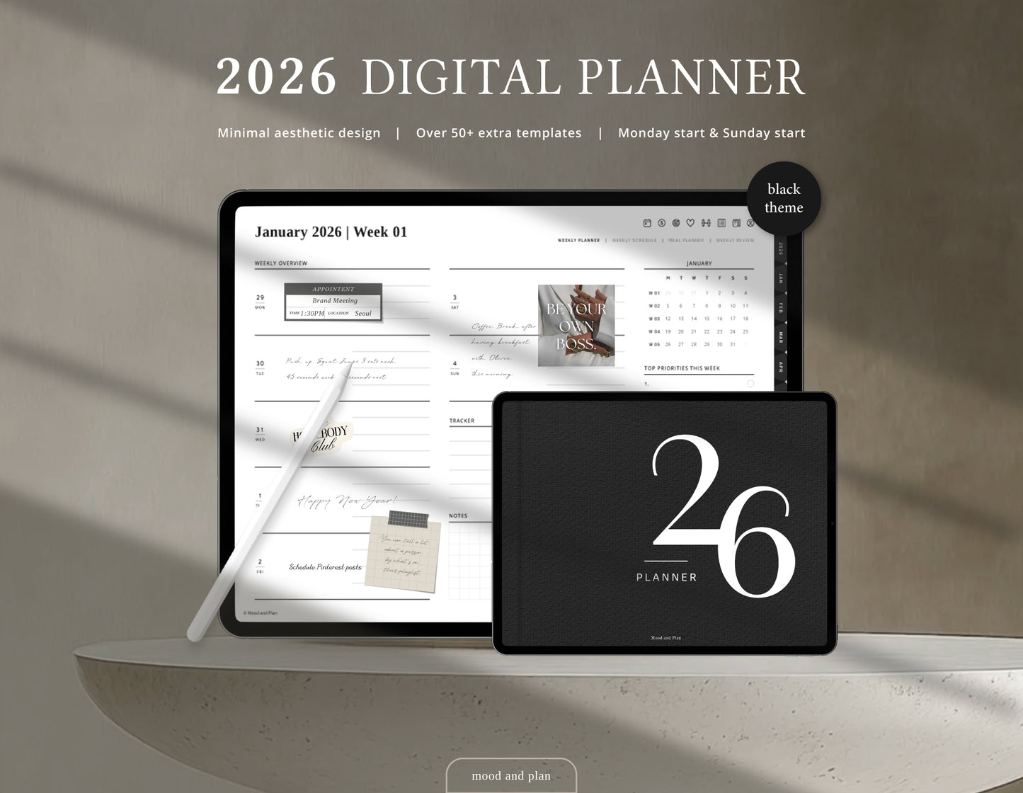 2026 Landscape Digital Planner | Black