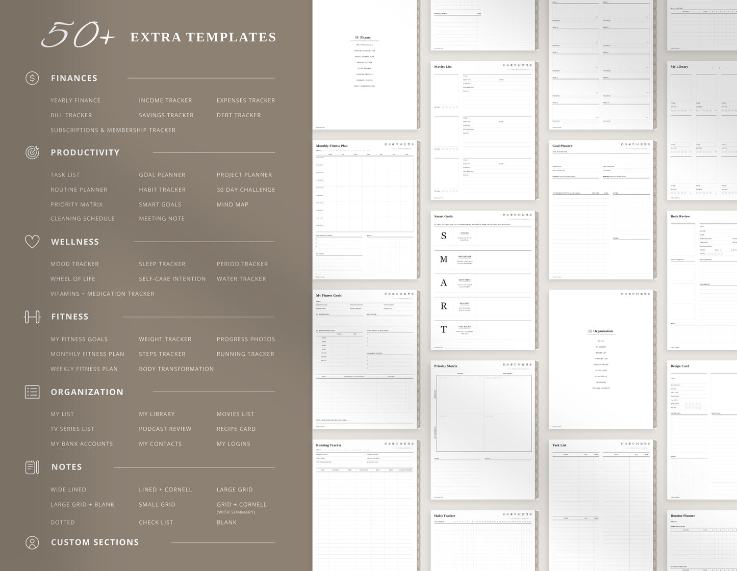 2026 Portrait Digital Planner | Brown