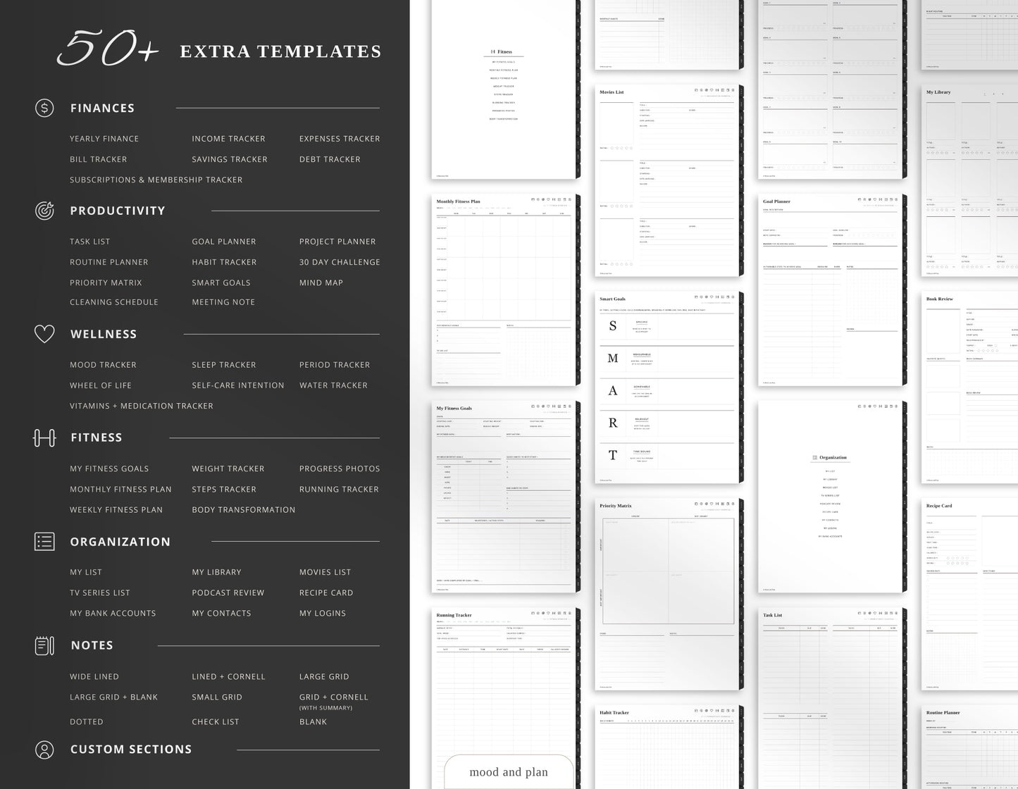 2026 Portrait Digital Planner Bundle | 4 Colors