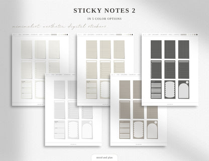 Minimalist Aesthetic Digital Sticker Pack | 5 Neutral Colors