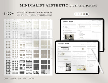 2026 Portrait Digital Planner | Brown