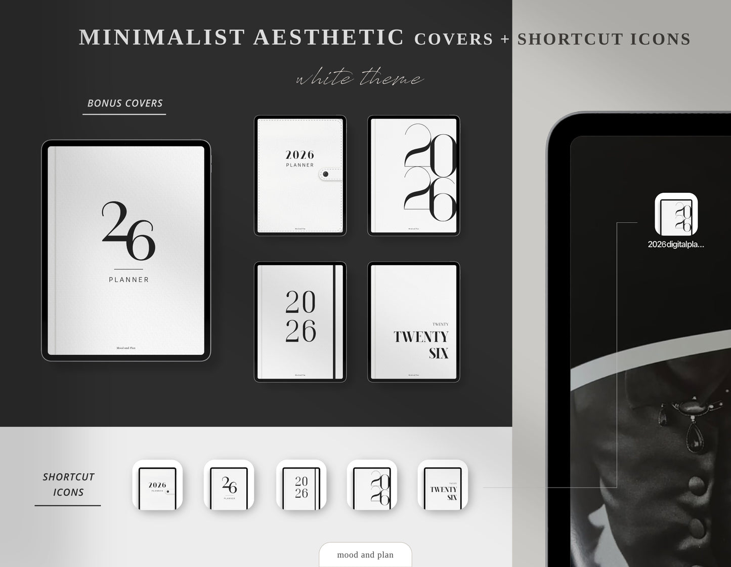 2026 Portrait Digital Planner | White