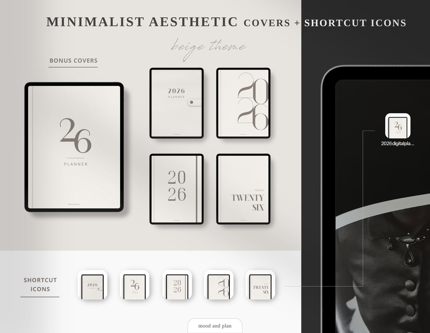 2026 Portrait Digital Planner | Beige