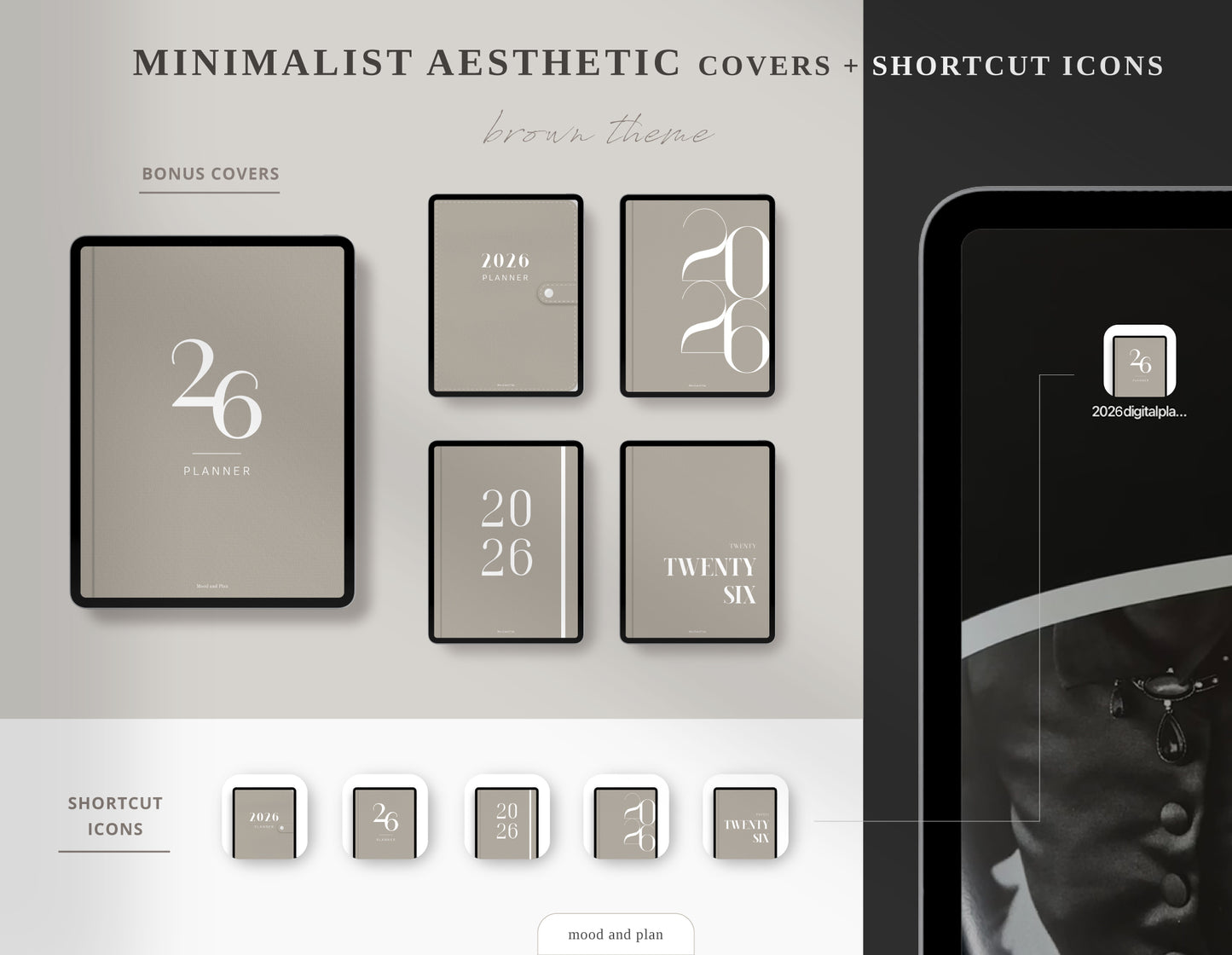 2026 Portrait Digital Planner | Brown