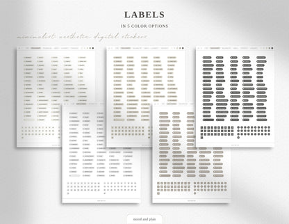 Minimalist Aesthetic Digital Sticker Pack | 5 Neutral Colors