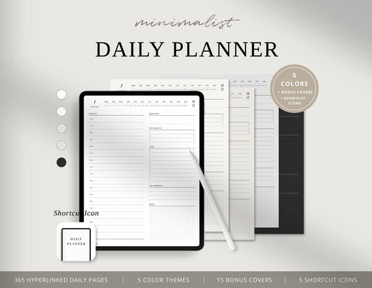 365 Day Undated Digital Planner | Portrait